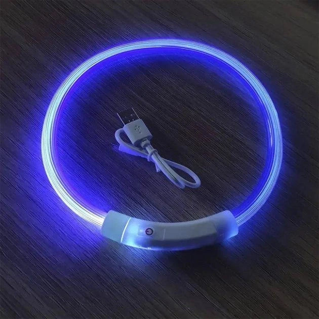Світлодіодний LED нашийник для собак з USB зарядкою | Нашийник що світиться для безпечних прогулянок вночі | Розміри S, M, L - Nekasell