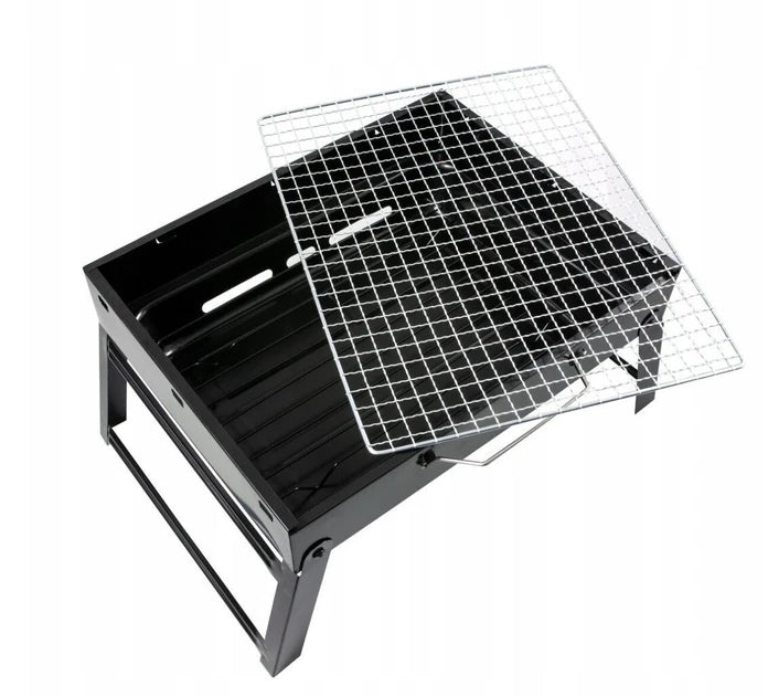 Переносний складаний мангал для барбекю 43х29 см | Туристичний мангал BBQ з решіткою гриль | Компактний "чемоданчик" - Nekasell