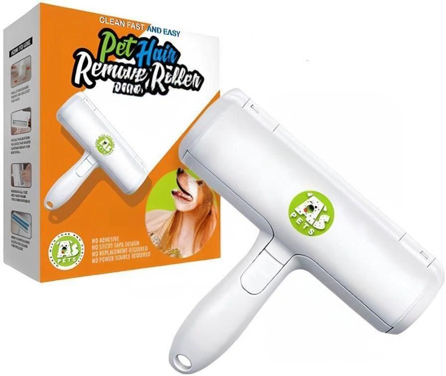 Щітка-Ролик від Шерсті Тварин Pet Hair Remover (Біла): Багаторазовий Валик з Контейнером для Чистки Меблів та Одягу - Nekasell