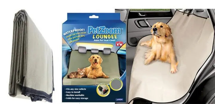 Автогамак Pet Zoom Loungee: Захисний Чохол для Перевезення Собак в Автомобілі (142x142 см, Сірий) - Nekasell