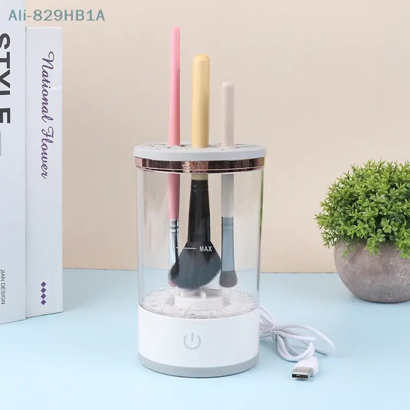 Електричний Очисник Пензлів для Макіяжу HZ-001 (USB): Прилад для Чистки Кистей 2в1 - Nekasell