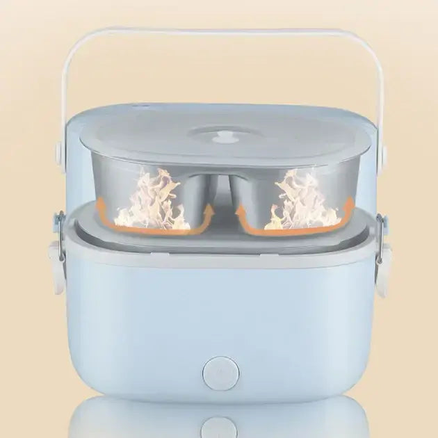 Електричний Ланч-Бокс з Підігрівом LY-800 (1л, 2 Контейнери з Нержавійки): Гарячий Обід Будь-Де - Nekasell