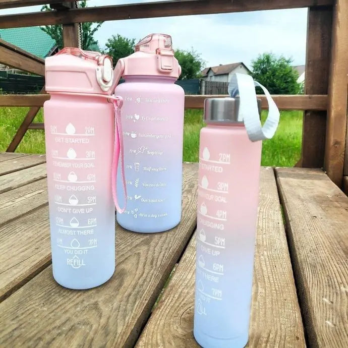 Набір спортивних пляшок для води 3 в 1 – Ідеальний комплект для підтримки водного балансу протягом дня! - Nekasell