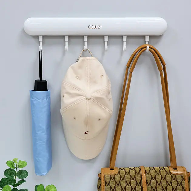 Універсальна настінна вішалка на липучці (планка з гачками) Towel Hook LY-839 | Біла | Без свердління - Nekasell