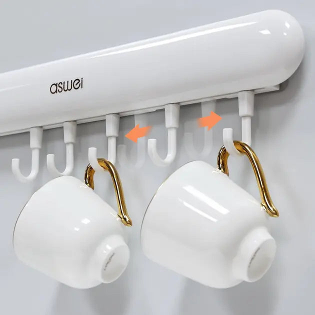Універсальна настінна вішалка на липучці (планка з гачками) Towel Hook LY-839 | Біла | Без свердління - Nekasell