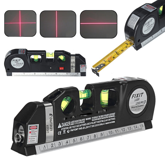 Лазерний рівень Laser Level Pro 3 з рулеткою та лінійкою для точної розмітки | Купити в Україні - Nekasell