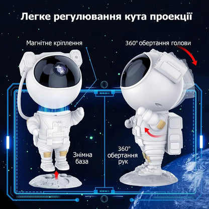 Лазерний проектор Зоряного неба «Астронавт»: Нічник для дітей та дорослих | Проектор галактики ASTRONAUT з пультом - Nekasell