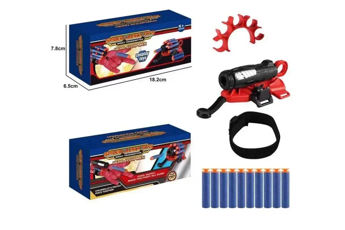 Дитяча перчатка-бластер Людина-Павук Spider Man Gloves: Іграшковий пістолет з м'якими кулями | Бластер Спайдер Мен для дітей - Nekasell