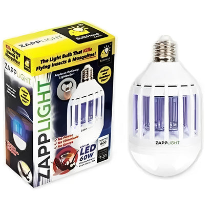 Лампа від Комарів Світлодіодна Zapp Light (E27, ~15W): LED Лампа-Пастка 2в1 від Комах - Nekasell