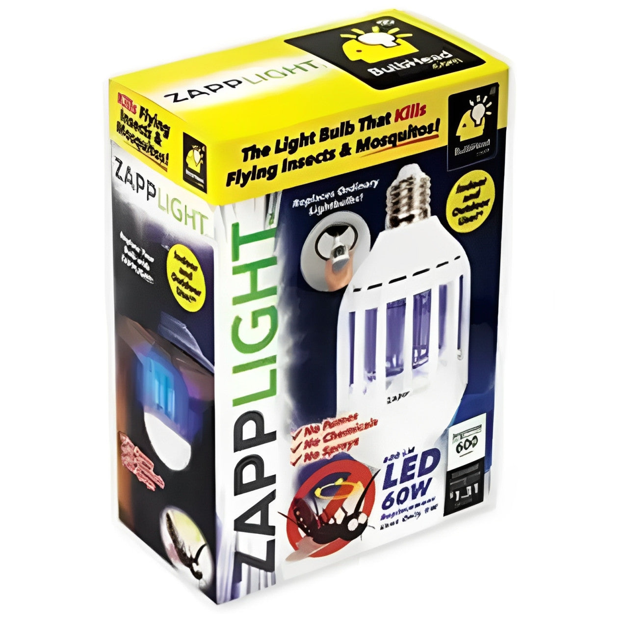 Лампа від Комарів Світлодіодна Zapp Light (E27, ~15W): LED Лампа-Пастка 2в1 від Комах - Nekasell
