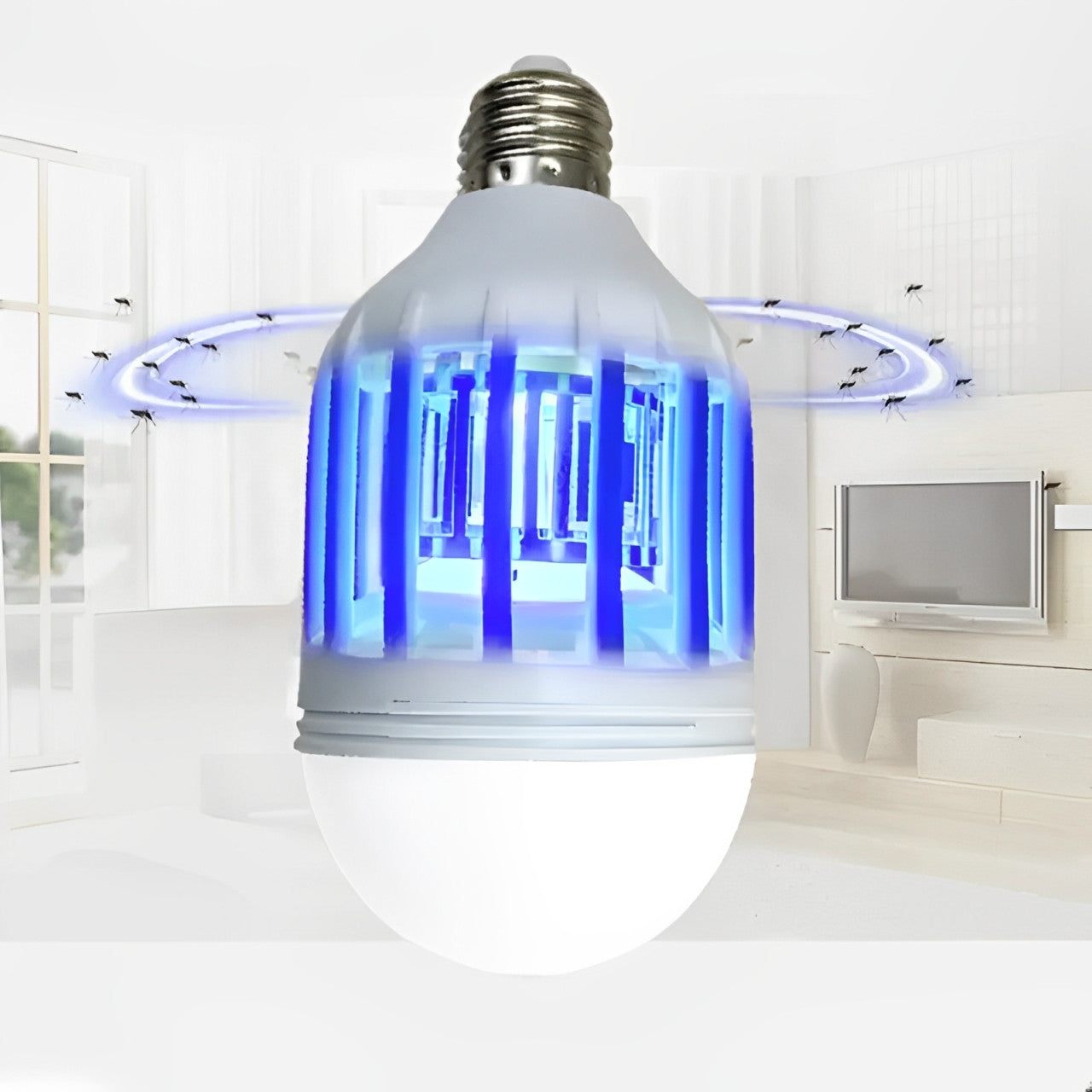 Лампа від Комарів Світлодіодна Zapp Light (E27, ~15W): LED Лампа-Пастка 2в1 від Комах - Nekasell