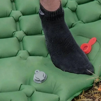 Надувний туристичний каремат (килимок) 190х60х5 см з подушкою та ножним насосом