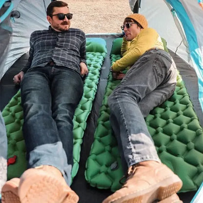 Надувний туристичний каремат (килимок) 190х60х5 см з подушкою та ножним насосом