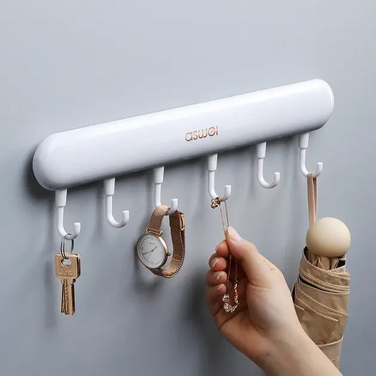 Універсальна настінна вішалка на липучці (планка з гачками) Towel Hook LY-839 | Біла | Без свердління - Nekasell