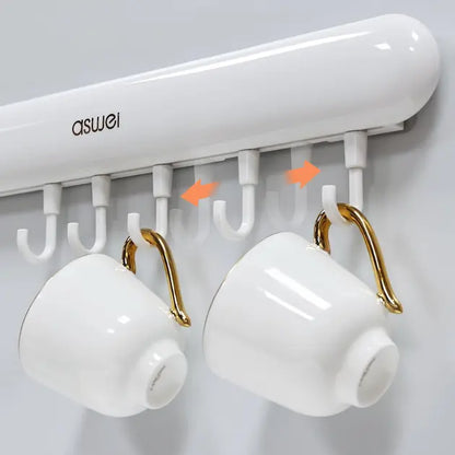 Універсальна настінна вішалка на липучці (планка з гачками) Towel Hook LY-839 | Біла | Без свердління - Nekasell